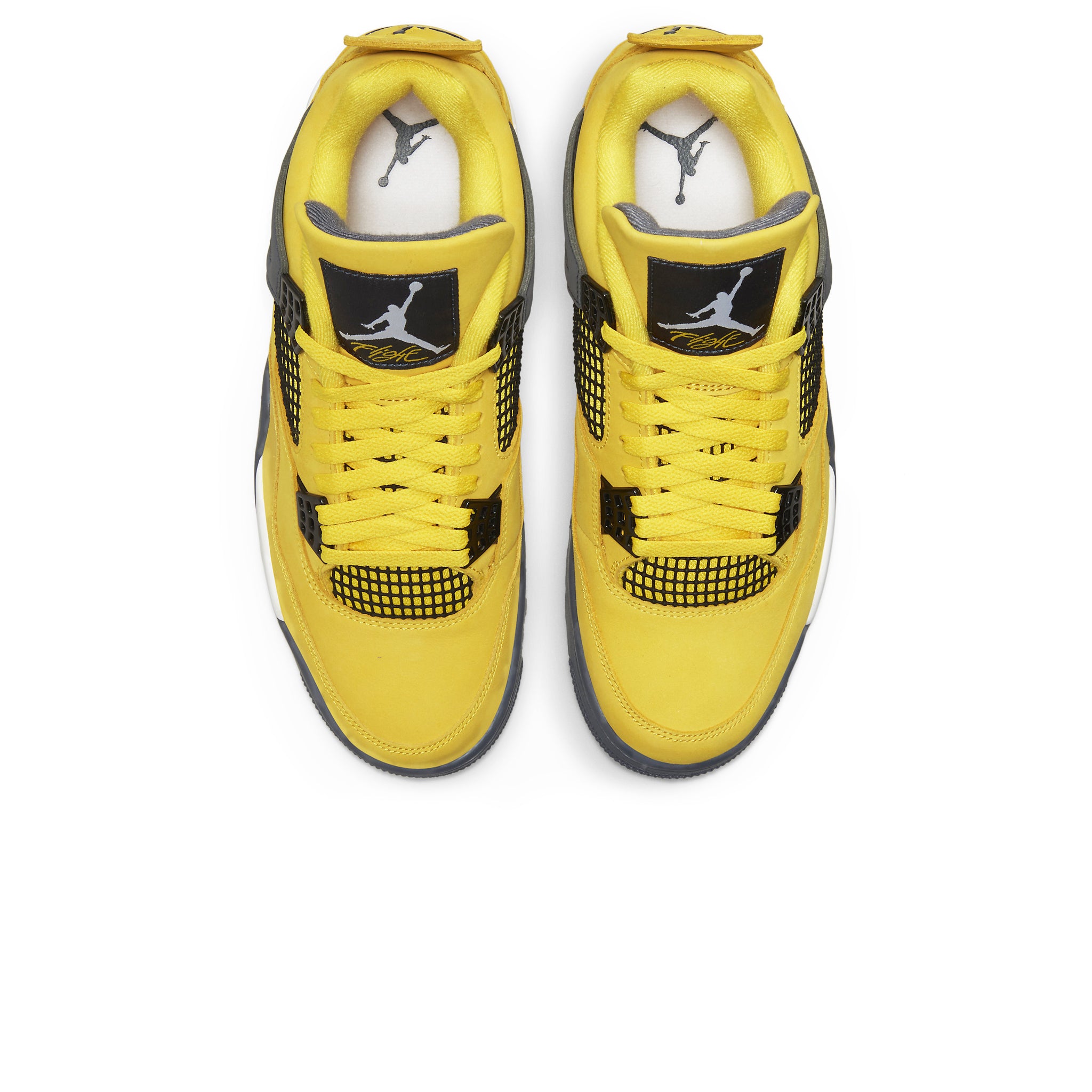 Top down view of Air Jordan 4 Retro Lightning (2021) (GS) 408452-700